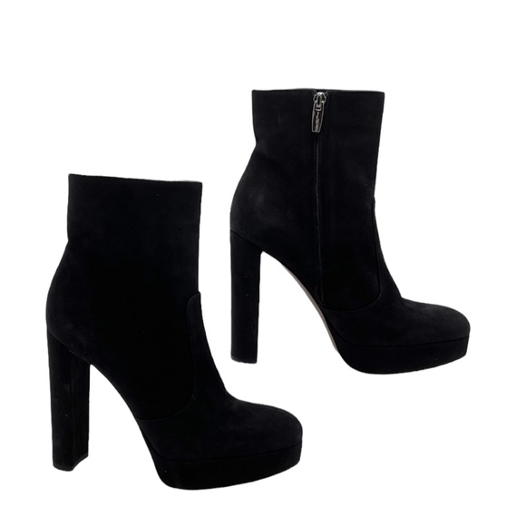 Gianvito Rossi Suede Brook Platform Ankle Boots.Black. Size EU 39 US 9
